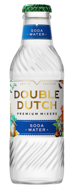 Bottle of Double Dutch Soda Water on a white background