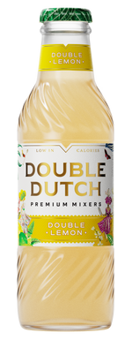 Bottle of Double Dutch Double Lemon mixer on a white background