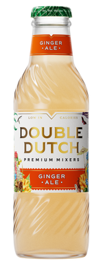 Bottle of Double Dutch Ginger Ale mixer on a white background